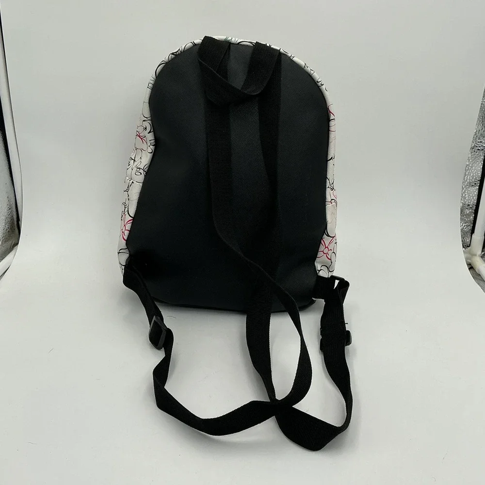 Disney Bioworld Minnie Mouse Mini Backpack White Sketch Print Faux Leather Bag